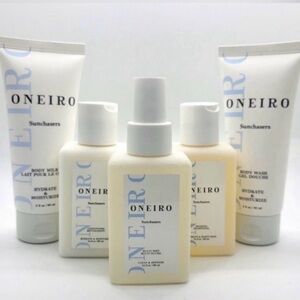 Hair & Body 5 Piece set ONEIRO Travel Sz Shampoo Conditioner Body Wash Body Milk